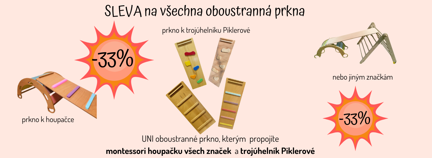 Oboustranná prkna k trojúhelníku Pikelrové a motessori houpačce