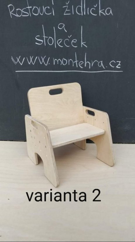 Židlička rostoucí_ výškově nastavitelná - Židlička: Rovné boky ve tvaru čtverce