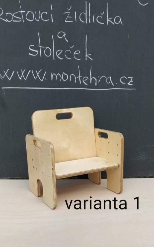 Židlička rostoucí výškově nastavitelná - Židlička: Rovné boky ve tvaru čtverce