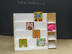 Montessori knihovna s poličkami