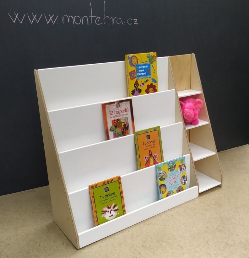 Montessori knihovna s poličkami