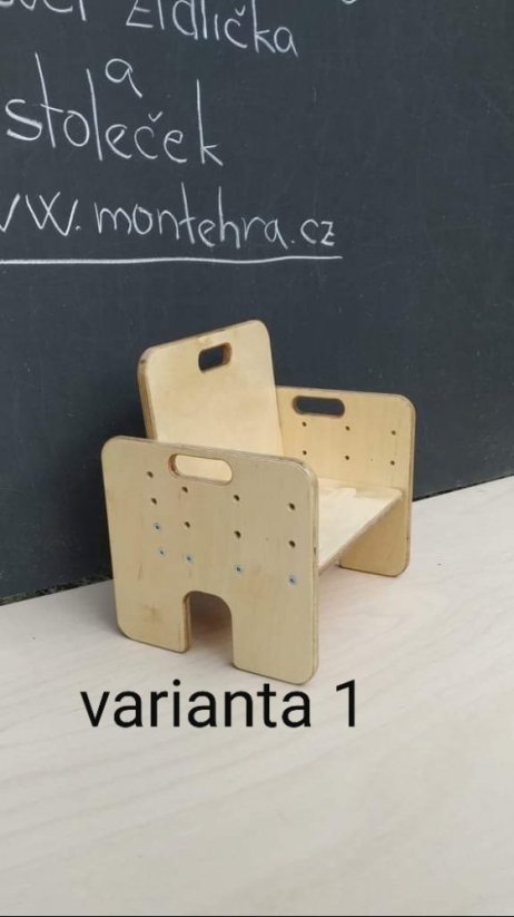 Židlička rostoucí výškově nastavitelná - Židlička: Rovné boky ve tvaru čtverce