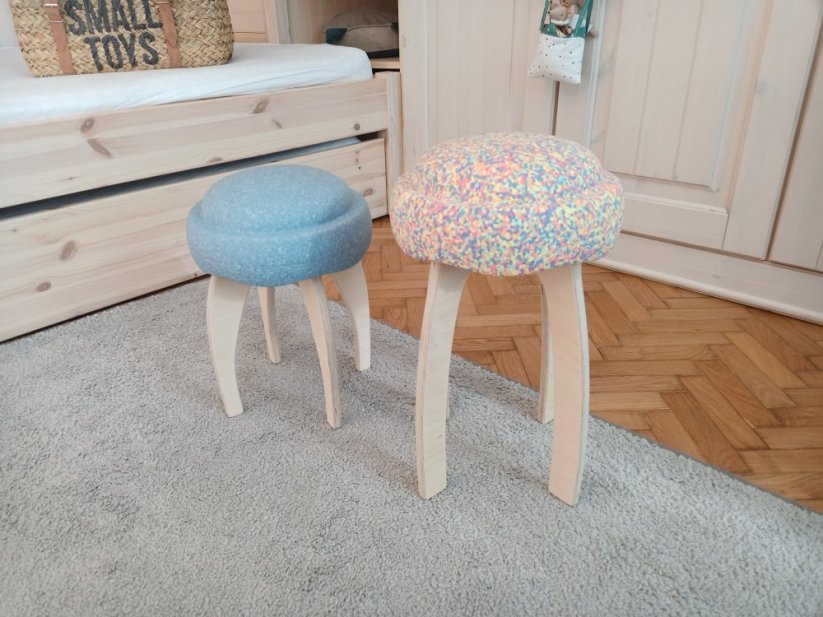 Dřevěné nožky, židlička ke kamenům Stapelstein - Výška stoličky: Nižší 37 cm