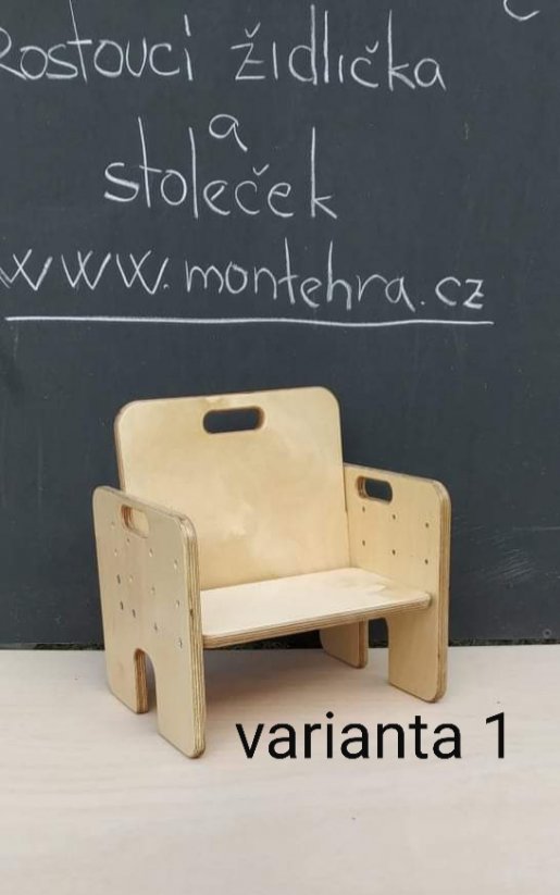 Židlička rostoucí_ výškově nastavitelná - Židlička: Rovné boky ve tvaru čtverce