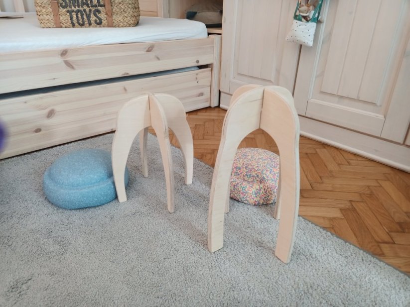Dřevěné nožky, židlička ke kamenům Stapelstein - Výška stoličky: Nižší 37 cm